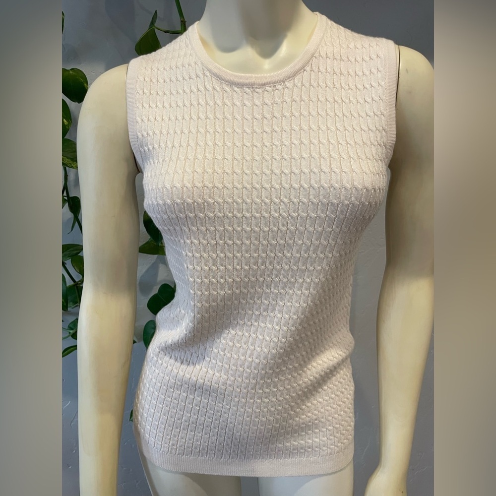 Women's Textured knit Cream sleeveless Top size M